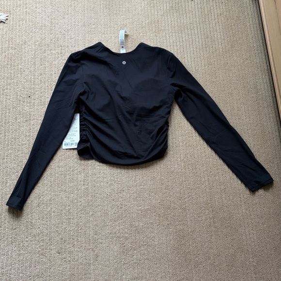 Lululemon all It Takes Ribbed Nulu V-Neck Long Sleeve Shirt, B-D Cups, Black, 10 - Picture 6 of 8